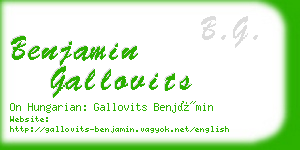 benjamin gallovits business card